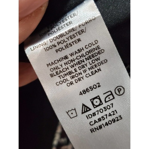 Loft Women's Black & White 100% Polyester Front Pockets Straight Skirt Size 8P - Picture 7 of 9